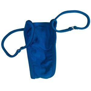 Latin Angel VTG Blue G-String Bikini Bottom Brazil Micro Swimwear Size S NWT‎